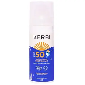 Crème solaire - Kerbi - SPF50 - 50 ml - Bio pour bébé et enfant pas cher