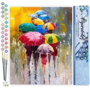 Figured'Art Peinture par Numéro Adulte Farandoles de parapluies 2 - Ki... pas cher