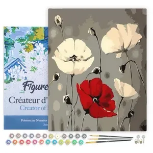 FIGURED'ART FiguredArt Peinture par Numéro Adulte avec cadre Fleurs ro...