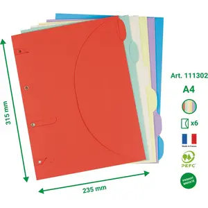 Tarifold Smartfolder Assortis - Pack de 6 Pochettes de Rangement - format A4 pas cher