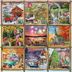 Alipson puzzel Neun Jahreszeiten-Quadrate - 1000 stukjes. pas cher