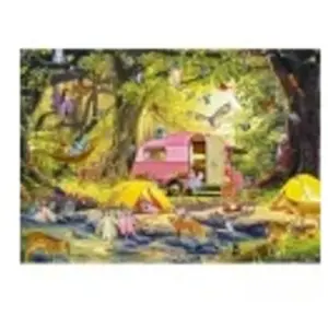 Alipson Puzzle Camping des Fées avec des Amis de la Forêt Puzzle-50050 pas cher