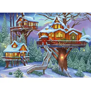Alipson Puzzle Maison d'Hiver Puzzle-50003 pas cher