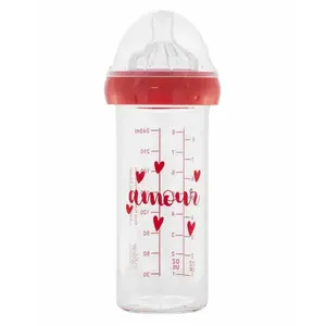 Biberon en verre anti colique Amour (240 ml) pas cher