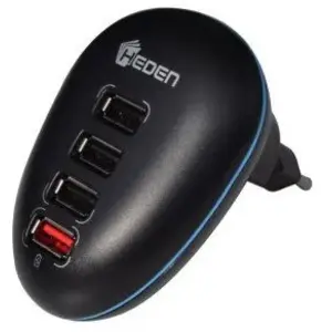 Heden HEDEN - CHARGEUR PRISE MURALE AVEC 4 PORTS USB DONT 1 SUPER-RAPI... pas cher
