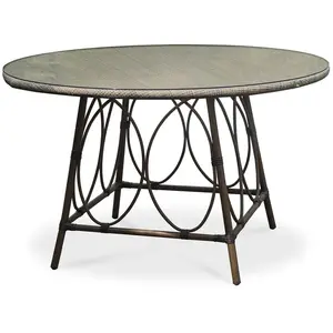 Table de Jardin Ronde Ushuaia 125cm Marron pas cher