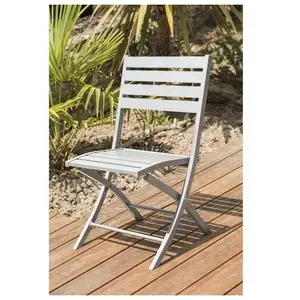 CITY GARDEN Chaise de jardin pliante en aluminium gris pas cher