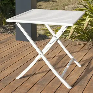 CITY GARDEN Guéridon de jardin pliant MARIUS (70x70 cm) en aluminium - GRIS pas cher