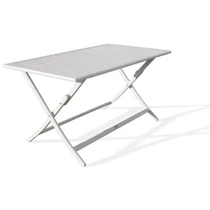 CITY GARDEN Table de jardin pliante MARIUS (140x80 cm) en aluminium - GRIS pas cher