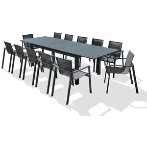DCB GARDEN Ensemble repas de jardin 12 places en aluminium gris anthraciteVendu parcdiscount