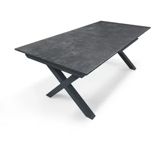 Comparateur de prix : DCB GARDEN Table de jardin en aluminium gris anthracite et plateau en céramique