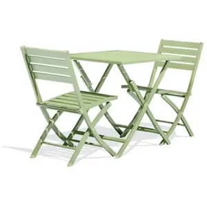 CITY GARDEN Table de jardin MARIUS-TB70-LAGUNE pliante et 2 chaises MARIUS-CP-LAGUNE pliantes pas cher