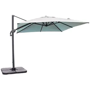 DCB GARDEN Parasol déporté SEVILLA (2,5x2,5 m) en aluminium gris anthracite et toile polyester - GRIS pas cher