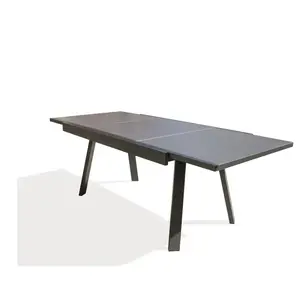 DCB GARDEN Table de jardin STOCKHOLM (150/225x96 cm) en aluminium avec rallonge intégrée - GRIS ANTHRACITE pas cher