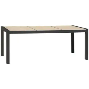 Table de jardin VENISE en aluminium anthracite plateau céramique beige pas cher