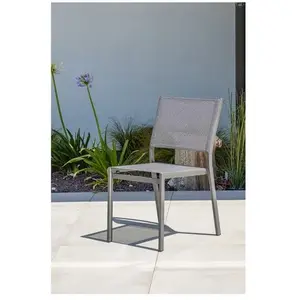 Chaise de jardin empilable - DCB GARDEN - STOCKHOLM - Aluminium - Gris anthracite pas cher