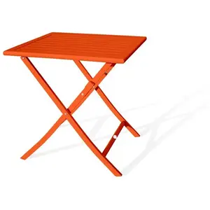 CITY GARDEN Guéridon de jardin pliant MARIUS (70x70 cm) en aluminium - ORANGE pas cher