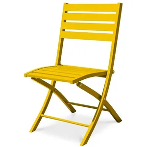 CITY GARDEN Chaise de jardin pliante en aluminium moutarde pas cher