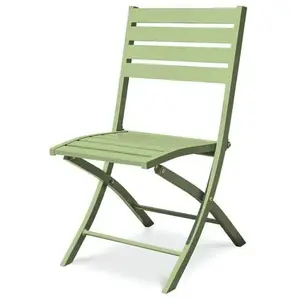 CITY GARDEN Chaise de jardin pliante en aluminium vert lagune pas cher