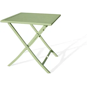 CITY GARDEN Guéridon de jardin pliant MARIUS (70x70 cm) en aluminium - VERT LAGUNE pas cher