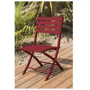 CITY GARDEN Chaise de jardin pliante en aluminium rouge carmin pas cher