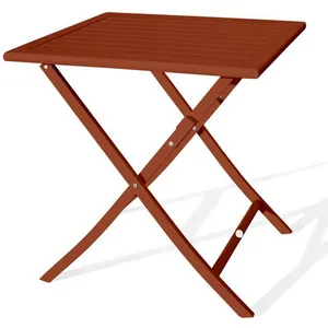 CITY GARDEN Table de jardin pliante en aluminium - MARIUS - Terracotta - Compacte et légère pas cher