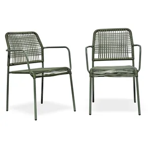 Lot composé de 2 fauteuils de jardin empilables MARCEAU-FT-OLIVE pas cher