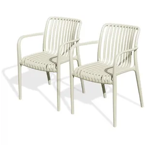 Lot composé de 2 fauteuils de jardin TIAGO-FT-SABLE empilables pas cher