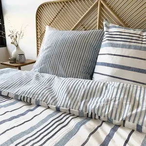 Parure de couette - COTE DECO - Calanque - 240x220 cm - 50% Lyocell/50% Coton - Bleu pas cher