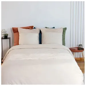 Parure de lit - CÔTÉ DÉCO - 220x240 cm - Velours côtelé - 2 Taies 63x6... pas cher
