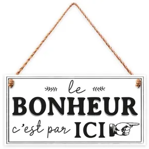 STC Plaque à suspendre Le Bonheur 20 cm pas cher