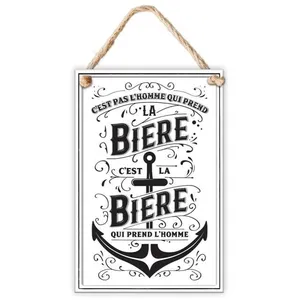 STC Plaque Métallique 3D C'est pas l'Homme qui prend la Bière pas cher