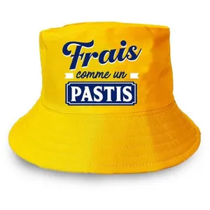 STC Bob - Jaune - Mixte - Coton - Texte 'Frais comme un Pastis' - Idée cadeau pas cher