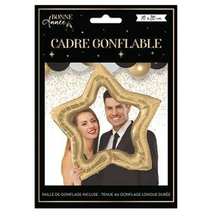 Cadre PhotoBooth GONFLABLE 70 x 80 cm ETOILE dorée pas cher