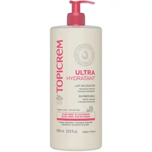 Topicrem Lait de Douche ultra-hydratant - Flacon-pompe 1 Litre pas cher