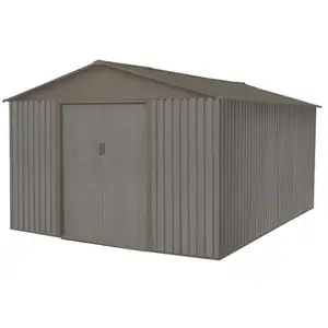 Abri de jardin - CHALET & JARDIN - 10x14m - Métal imitation bois vieil... pas cher