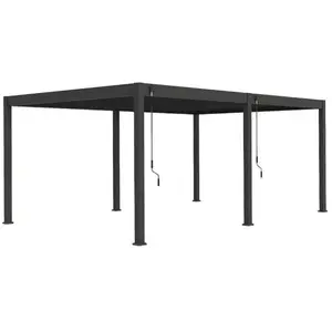 OMBREA Pergola bioclimatique Ombréa vs autoportante 4x6M - Anthracite pas cher