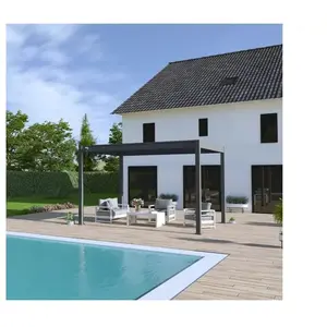 Pergola - Aluminium - OMBREA - Bioclimatique - Anthracite - 3x4 m pas cher