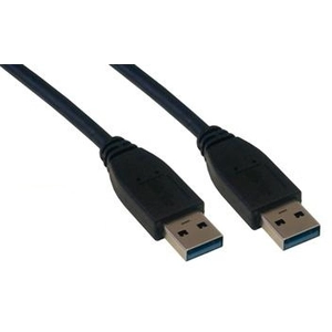 MCL Cordon USB 3.0 type A Mâle / Mâle - 2 m - Noir pas cher