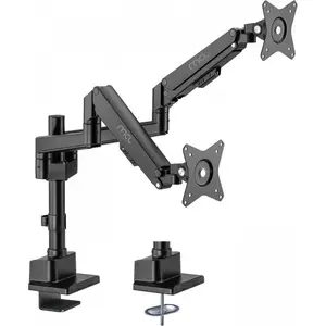 MCL - Kit de montage (bras pour moniteur) - pour 2 écrans LCD - noir - Taille d'écran : 17"-32" - montrable sur bureau pas cher
