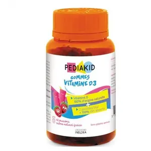 Pediakid Gommes Vitamine D3 Goût Fraise 60 oursons pas cher