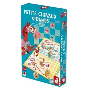 Jeu classique Janod Petits chevaux et dames pas cher