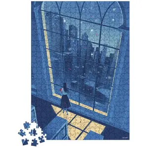 Puzzle 500 pièces Janod La nuit bleue pas cher