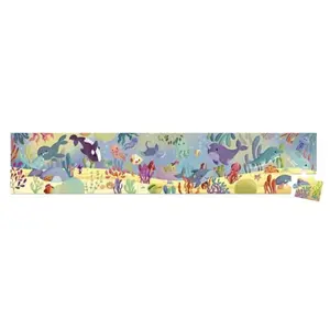 Puzzle en carton Janod Frise Les animaux marins avec poster 36 pièces pas cher