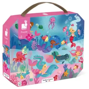 Puzzle Janod Sirènes 24 pièces pas cher
