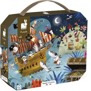 Puzzle enfant - JANOD - Chasse au trésor - 36 pièces - Valisette illustrée pas cher