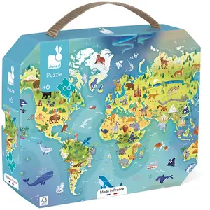 Puzzle 100 pièces Janod Monde pas cher