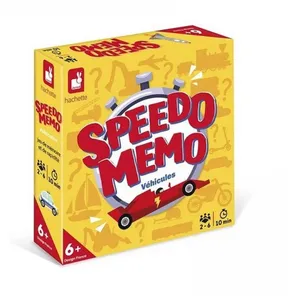 Janod - Speedo Memo Véhicules - Jeu de Société Enfant - Jeu de Mémoire et de Rapidité - Jeu d'Ambiance de 2 à 6 Joueurs - 56 Cartes - Langue Française - Dès 6 Ans, J02462 pas cher
