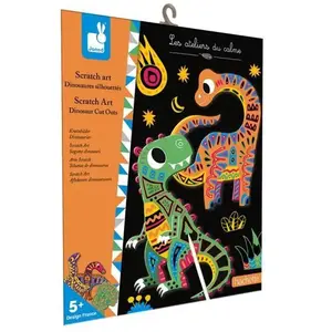 Jeu créatif - JANOD - Scratch Art Dinosaures - Enfant - 3 ans et plus - Dinosaures colorés à gratter pas cher