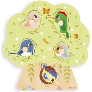 Janod Puzzle Sonore Oiseau (5 pièces) pas cher